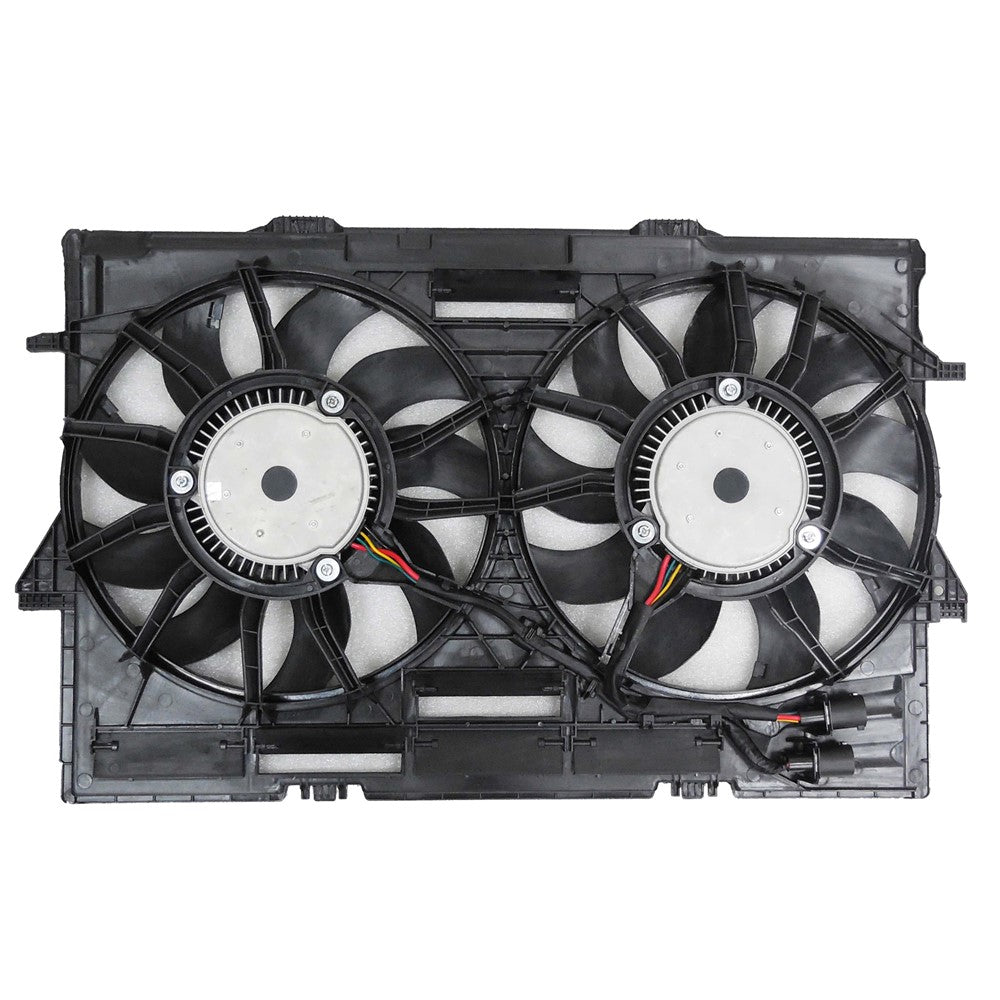 Radiator And Condenser Fan Assembly With Two Fans Side By Side 2012-2018 Audi A7 Quattro, Q5, S6, S7, Sq5