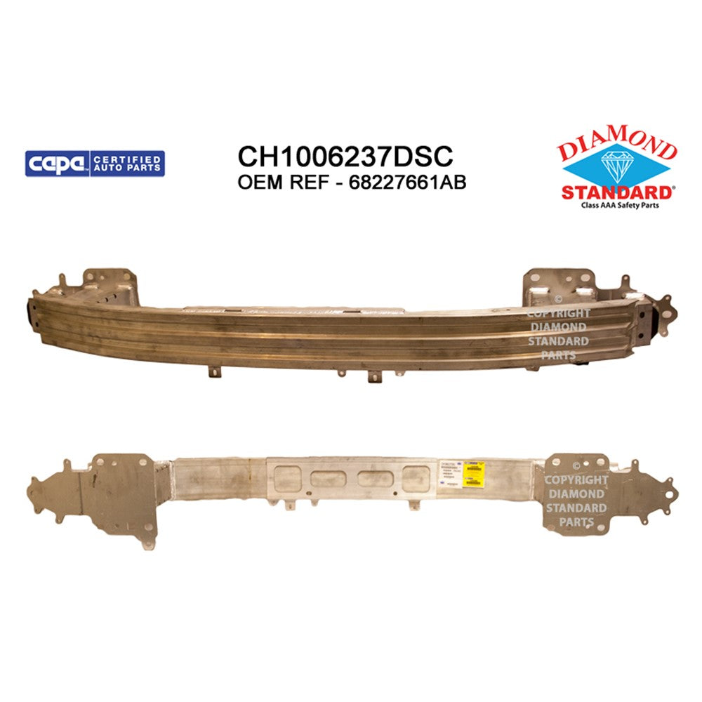 Front Bumper Impact Bar 2017-2025 Chrysler Pacifica, Voyager, Grand Caravan