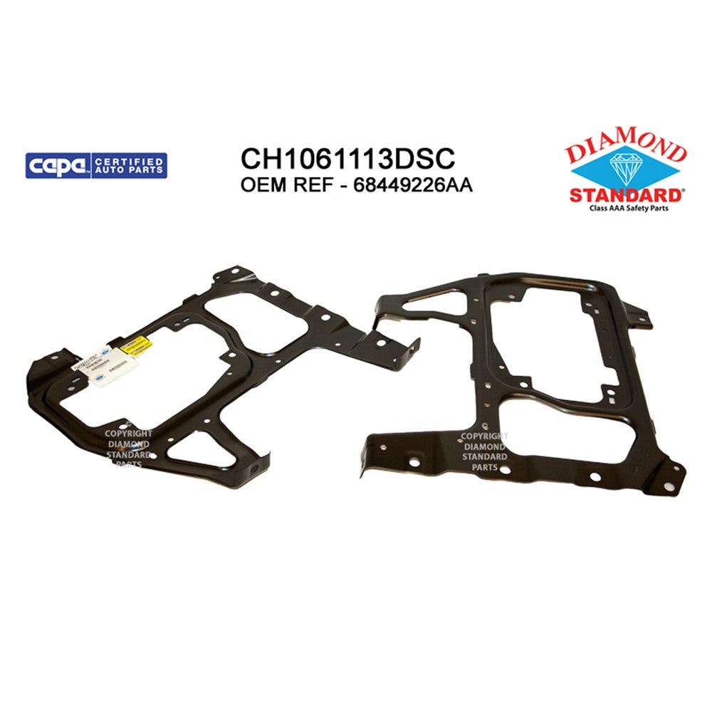Front Left Driver And Passenger Side 2-Piece Headlight Mounting Panel 2019-2024 Ram 2500, 3500, Pickup-Ram-4500, Pickup-Ram-5500