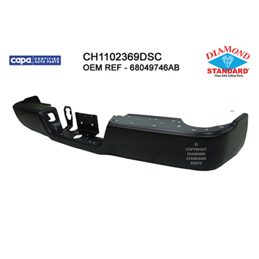 CAPA Certified Factory Style Replacement Rear Step Bumper Face Bar for Dodge Ram 1500, Dodge Ram 2500, Ram 1500