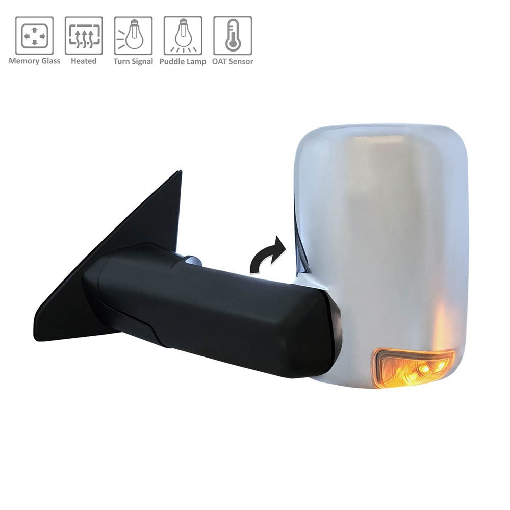 Left Driver Side Power Tow Style Door Mirror 2019-2021 Ram 1500