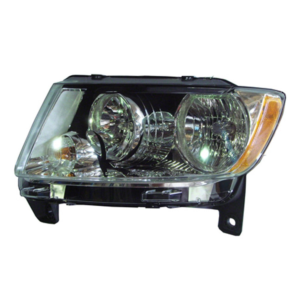 Front Left Driver Side Halogen Headlight Assembly 2011-2013 Jeep Grand Cherokee