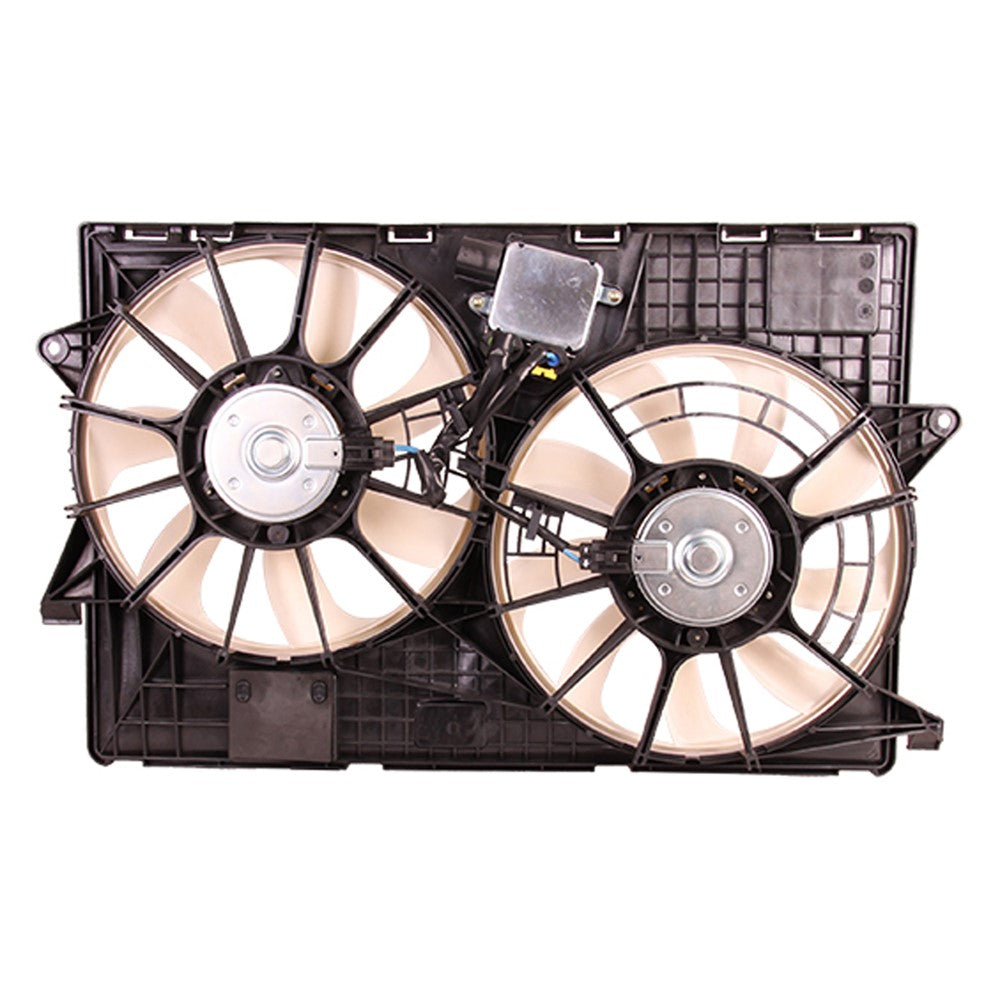 Radiator And Condenser Fan Assembly With Two Fans Side By Side 2014-2023 Jeep Cherokee