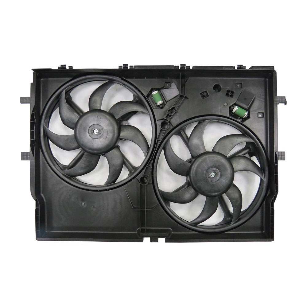 Radiator And Condenser Fan Assembly With Two Fans Side By Side 2014-2017 Ram Promaster 1500, Promaster 2500, Promaster 3500