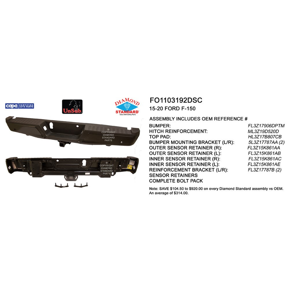 Rear Step Bumper Assembly 2015-2020 Ford F-150
