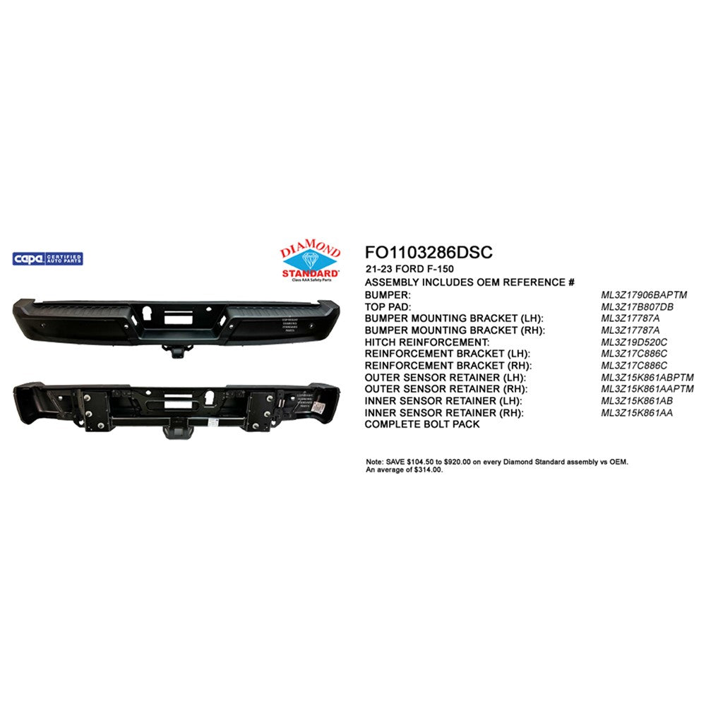 Rear Step Bumper Assembly 2021-2023 Ford F-150