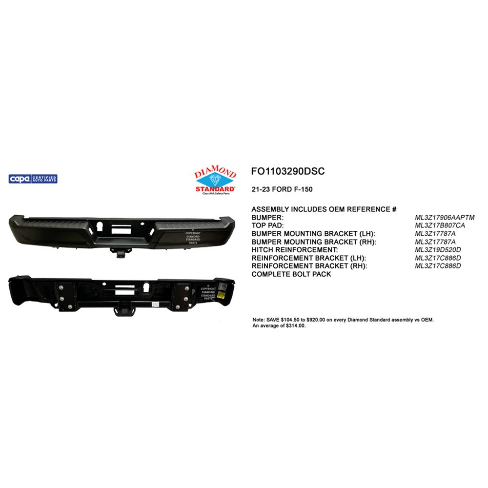 Rear Step Bumper Assembly 2021-2023 Ford F-150