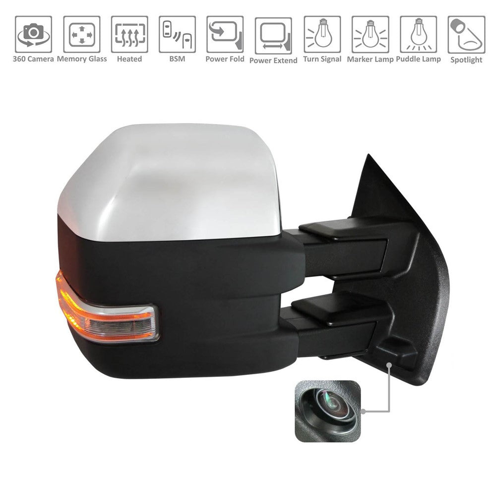 Right Passenger Side Power Door Tow Mirror 2015-2018 Ford F-150