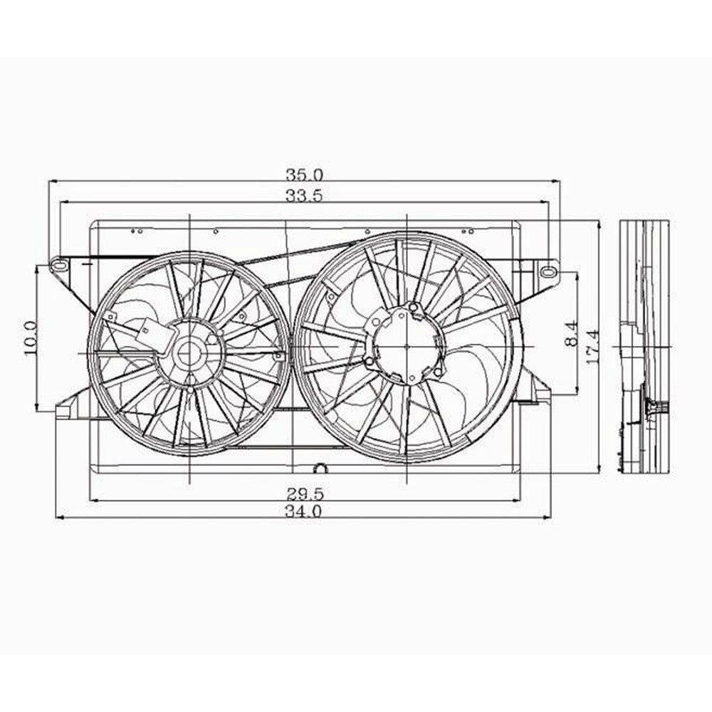 Dual Cooling Fan Assembly 1999-2003 Ford Windstar