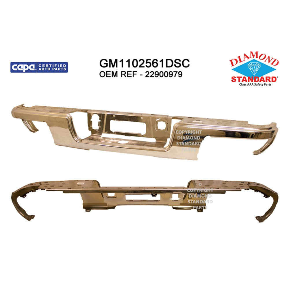 Rear Step Bumper Face Bar 2015-2022 Chevrolet Colorado & Gmc Canyon
