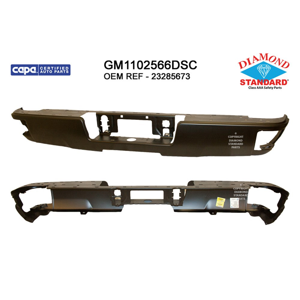 Rear Step Bumper Face Bar 2014-2019 Chevrolet Silverado 1500, Silverado 1500 Ld & Gmc Sierra 1500, Sierra 1500 Limited