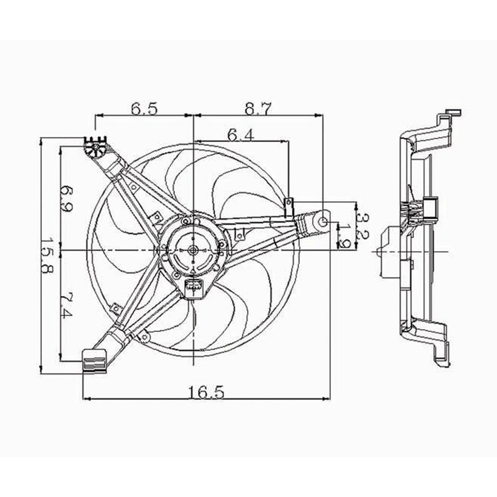Air Conditioning Condenser Fan Assembly 1995-1997 Chevrolet Lumina, Monte Carlo & Buick Century, Regal