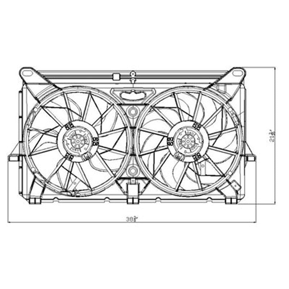 Dual Fan Assembly 2005-2007 Cadillac Escalade, Escalade Ext & Chevrolet Avalanche, Silverado 1500, Silverado 1500 Hd & Gmc Sierra 1500