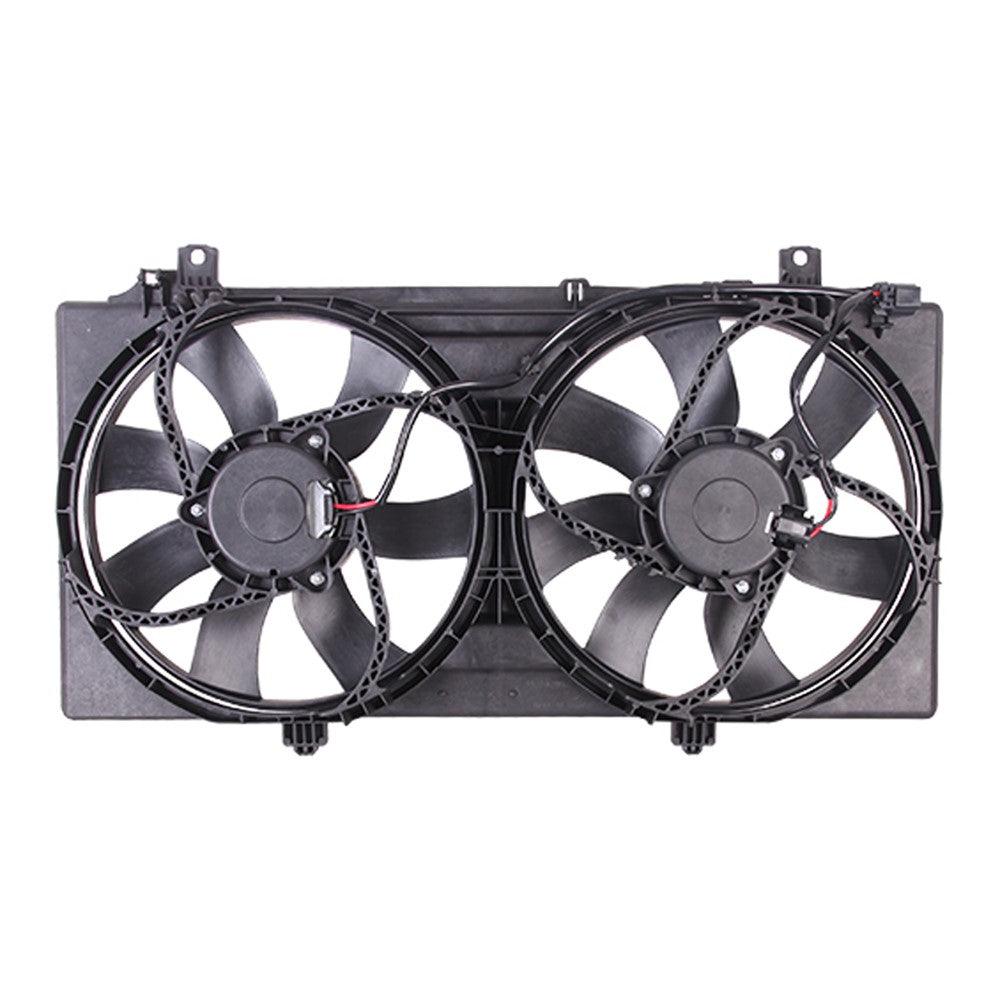 Radiator And Condenser Fan Assembly With Two Fans Side By Side 2010-2011 Chevrolet Camaro