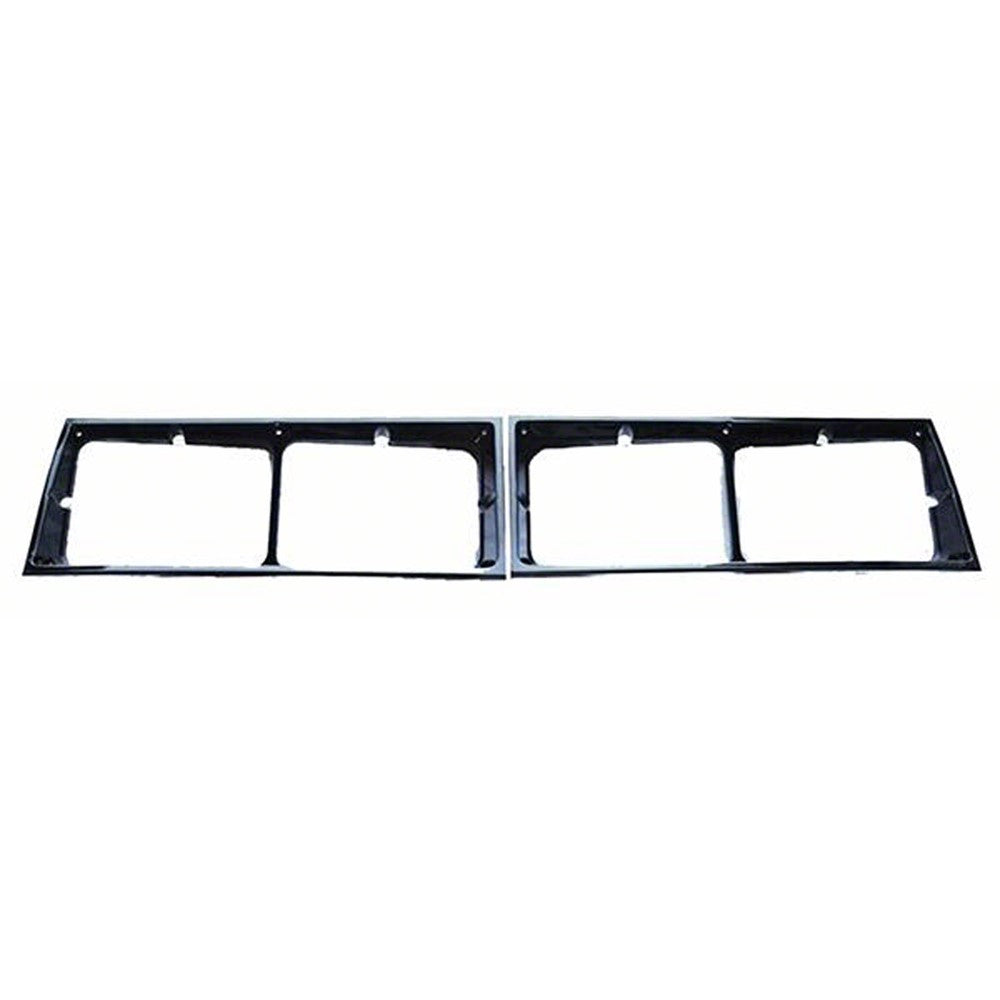 Driver And Passenger Side Pair Of Black Painted Head Light Bezels For