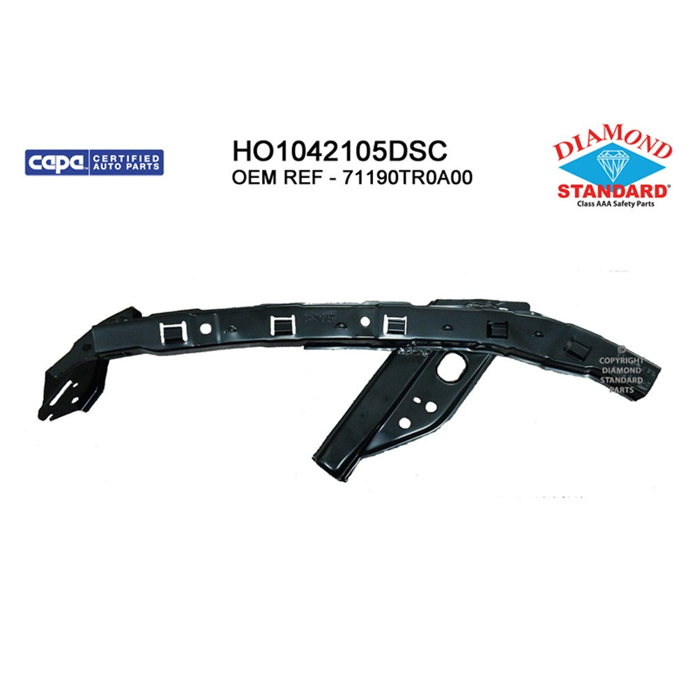 Front Left Front Driver Side Outer Bumper Cover Support 2012-2015 Honda Civic