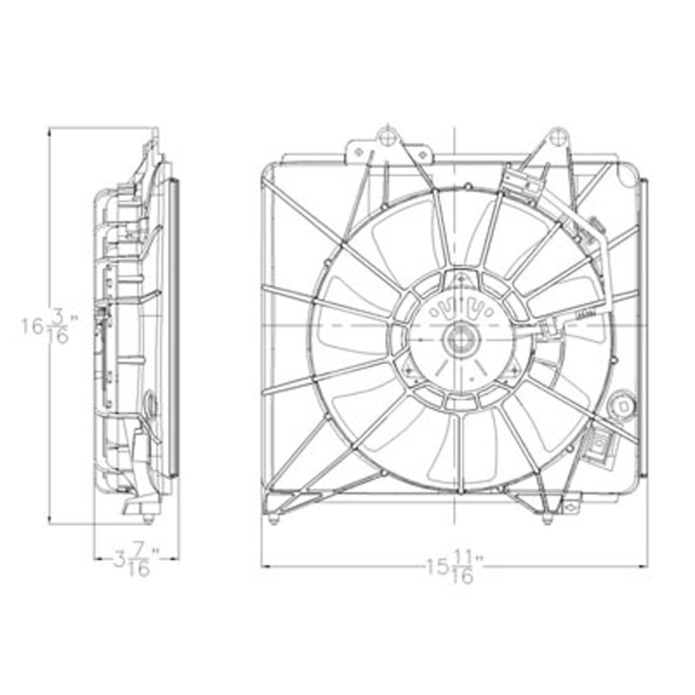 Condenser Fan Assembly 2009-2014 Honda Fit