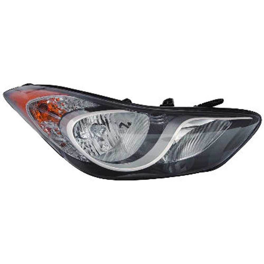 Front Right Passenger Side Halogen Headlight Assembly 2011-2013 Hyundai Elantra, Elantra Coupe