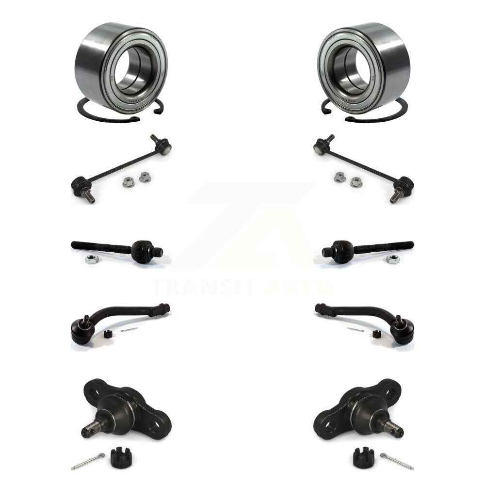 Bearing Lower Ball Joint Outer Inner Tie Rod & Link Front Kit (10Pc) For Hyundai