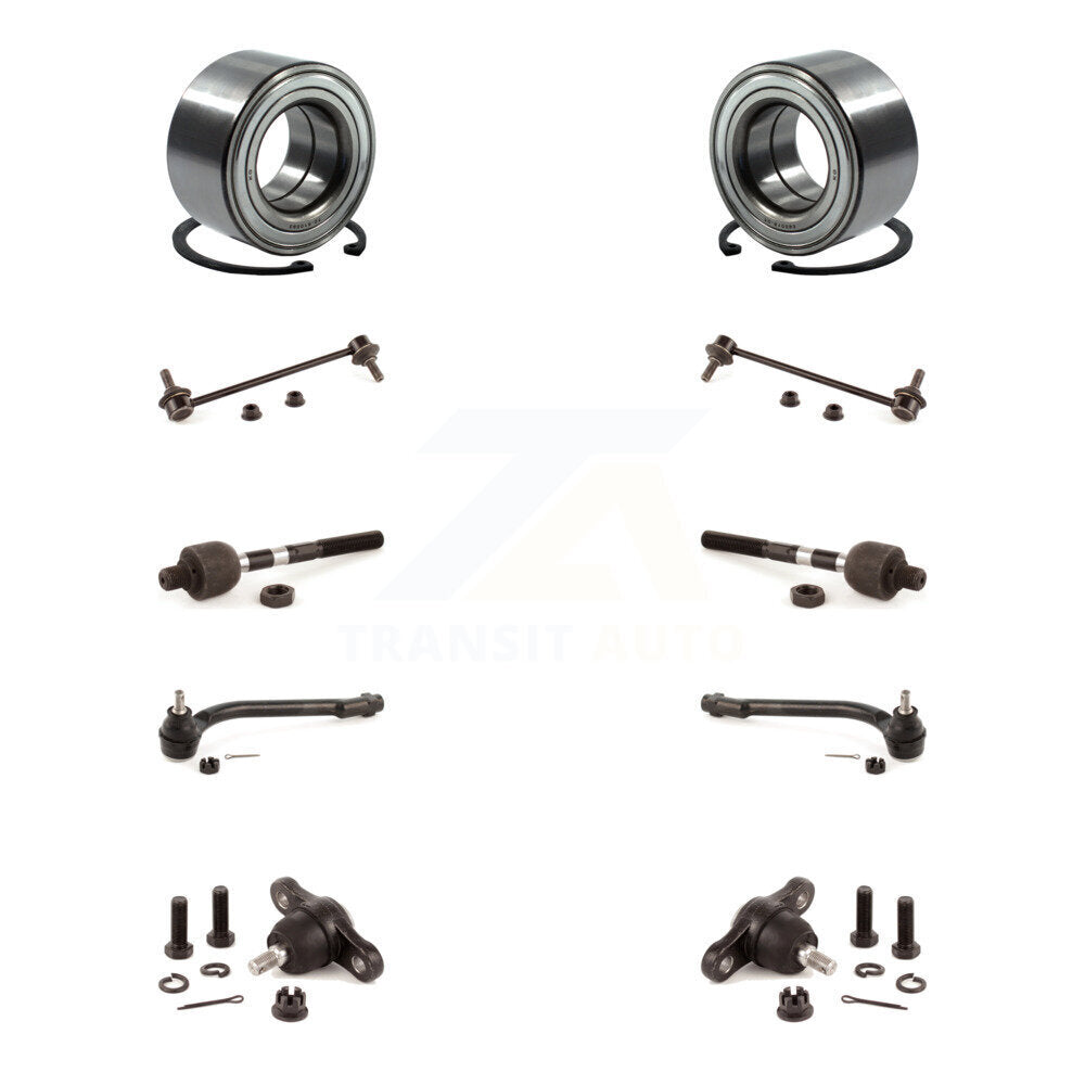 Bearing Lower Ball Joint Outer Inner Tie Rod & Link Front Kit (10Pc) For Hyundai