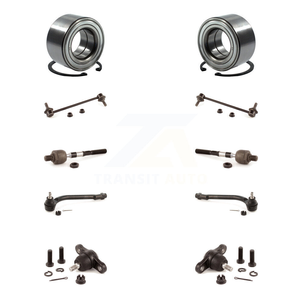 Bearing Lower Ball Joint Outer Inner Tie Rod Link Front Kit (10Pc) For Kia Forte