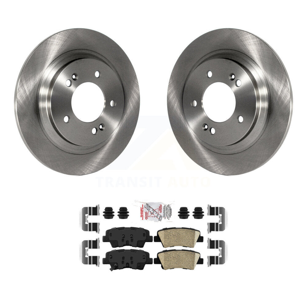 Brake Rotor & Ceramic Pad Rear Kit For Kia Optima Hyundai Sonata Soul EV Cadenza