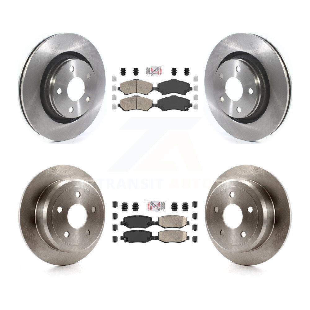 Ceramic Pads And Disc Brake Rotors Front Rear Kit For Jeep Wrangler JK