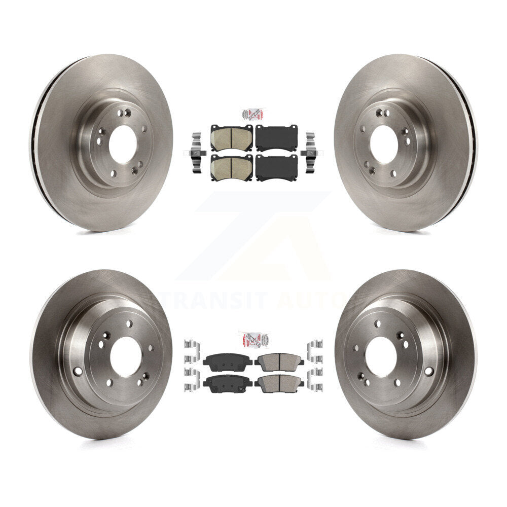 Ceramic Pads And Disc Brake Rotors Front Rear Kit For Hyundai Genesis
