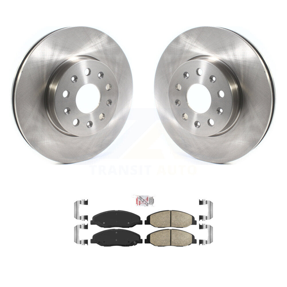 Brake Rotor And Ceramic Pad Front Kit For Cadillac CTS Without Heavy Duty Brakes