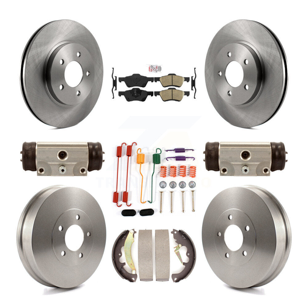 Disc Brake Rotor Ceramic Pad & Drum Front Rear Kit (9Pc) For Ford Escape Mercury