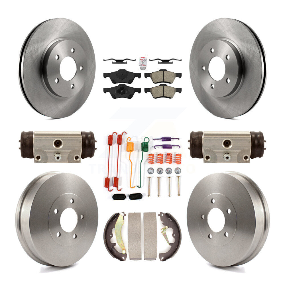 Brake Rotors Semi-Metallic Pad & Drum Front Rear Kit (9Pc) For Ford Escape Mazda