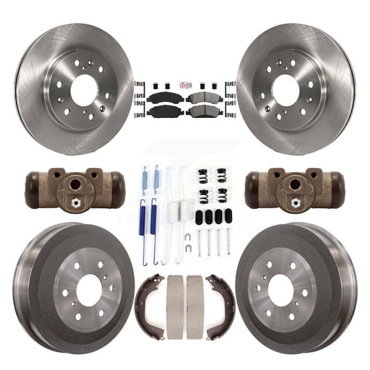 Disc Brake Rotor Semi-Metallic Pad Drum Front Rear Kit (9Pc) For GMC Sierra 1500