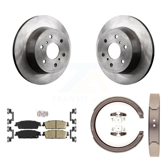 Disc Rotors Ceramic Pads Parking Shoes Rear Kit For Chevrolet GMC Sierra 1500 XL