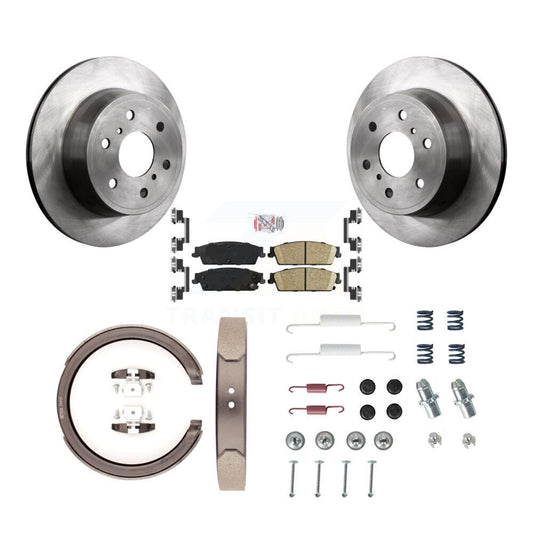 Disc Rotors Ceramic Pads Parking Shoes And Hardware Rear Kit For GMC Sierra 1500