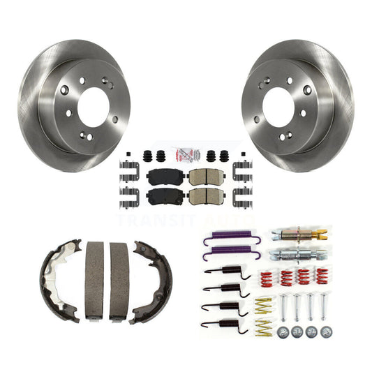 Disc Rotors Ceramic Pads Parking Shoes And Hardware Rear Kit For Kia Forte Koup