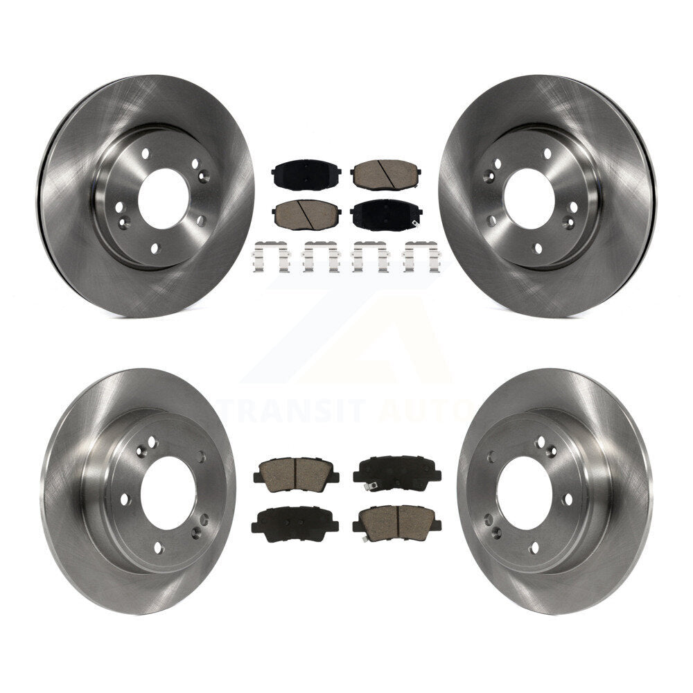 Brake Rotor & Ceramic Pad Front Rear Kit For Kia Hyundai Kona Forte Soul Elantra