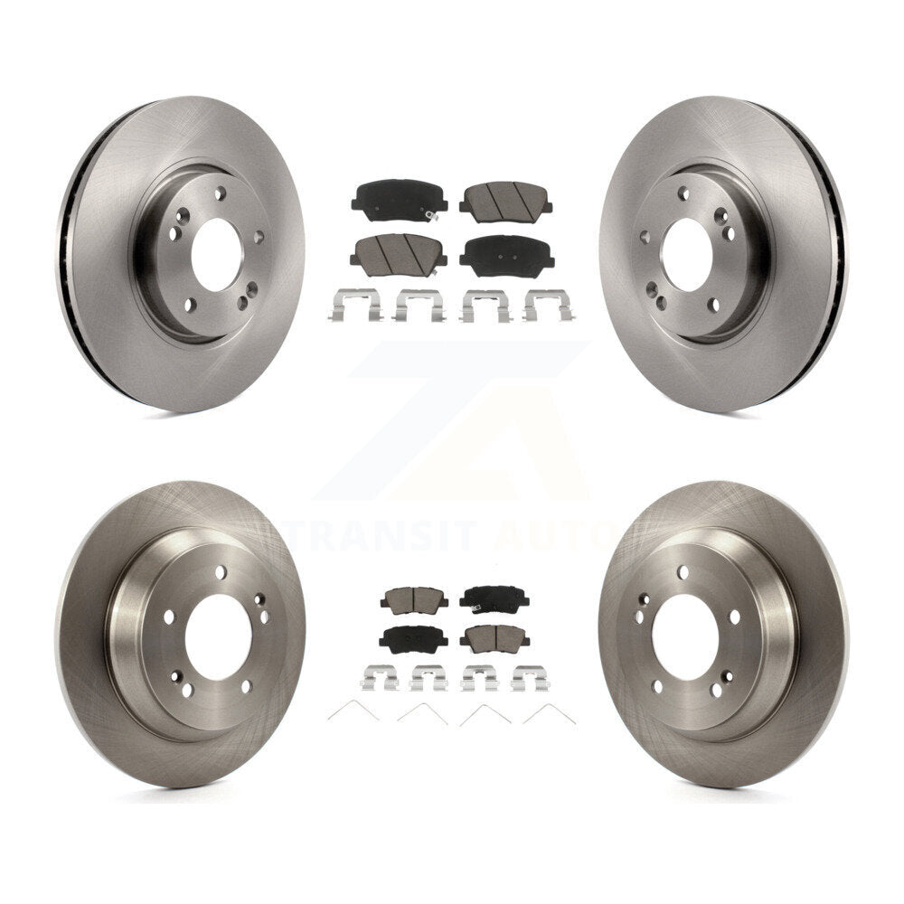 Brake Rotor & Ceramic Pad Front Rear Kit For Kia Rondo With Manual Parking