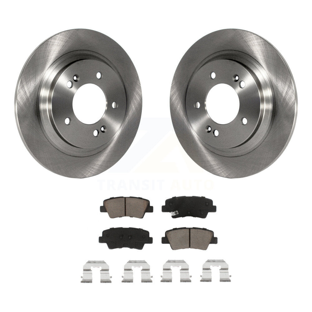 Brake Rotor & Ceramic Pad Rear Kit For Kia Optima Hyundai Sonata Soul EV Cadenza