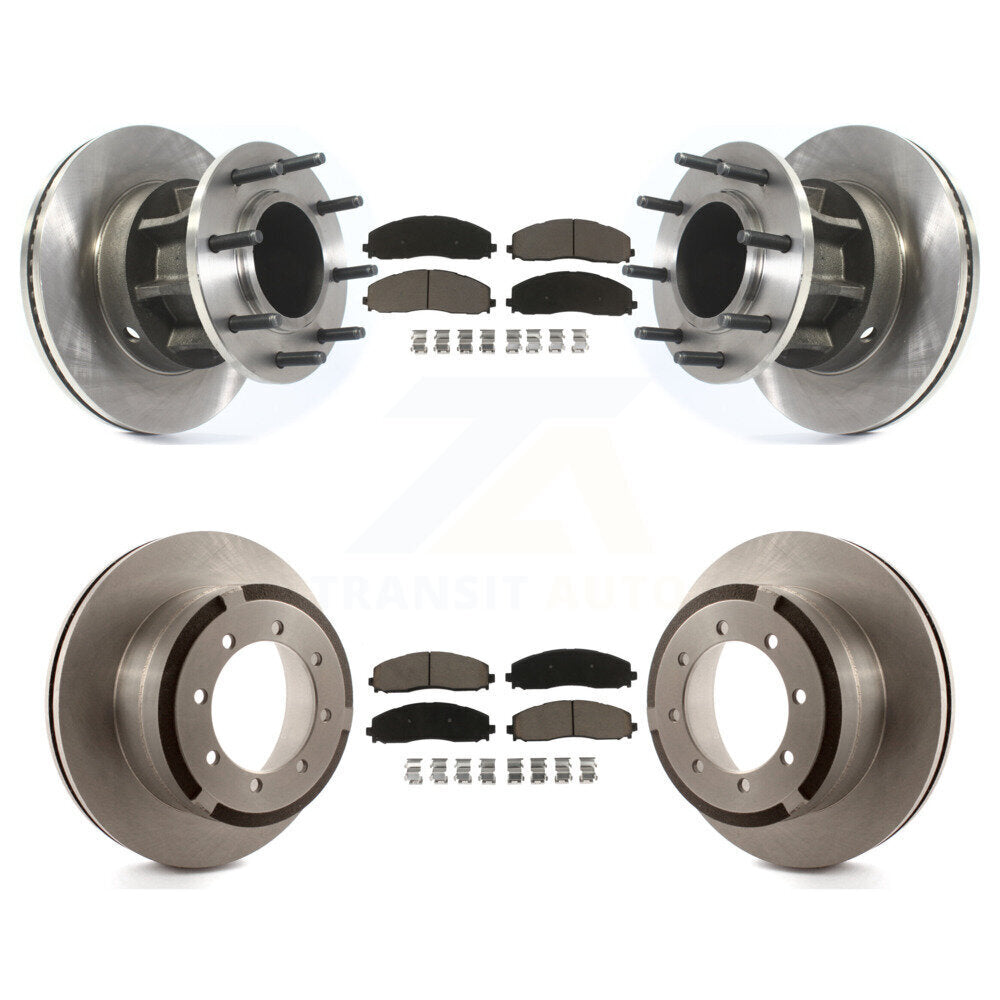 Disc Brake Rotors And Ceramic Pad Front Rear Kit For Ford F-350 Super Duty F-250