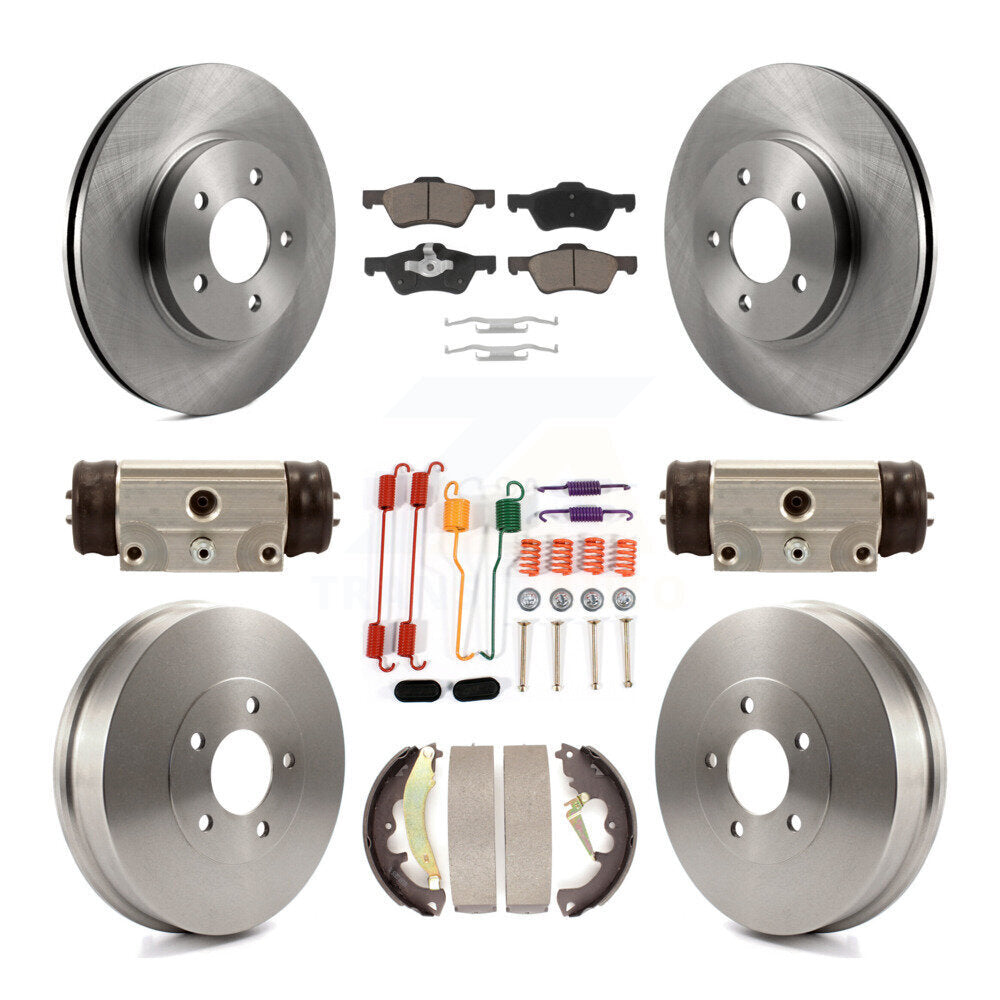 Brake Rotors Ceramic Pad Drum Front Rear Kit (9Pc) For Ford Escape Mazda Tribute