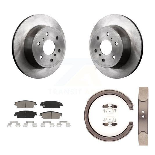 Disc Rotors Ceramic Pads Parking Shoes Rear Kit For Chevrolet GMC Sierra 1500 XL