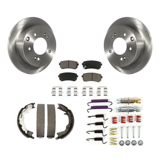 Disc Rotors Ceramic Pads Parking Shoes And Hardware Rear Kit For Kia Forte Koup