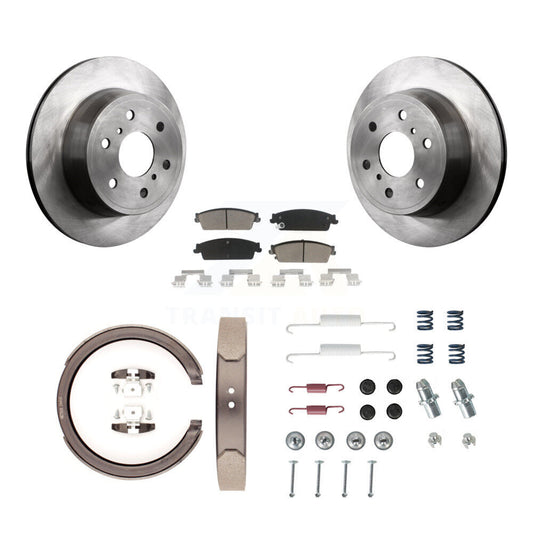 Disc Rotors Ceramic Pads Parking Shoes And Hardware Rear Kit For GMC Sierra 1500