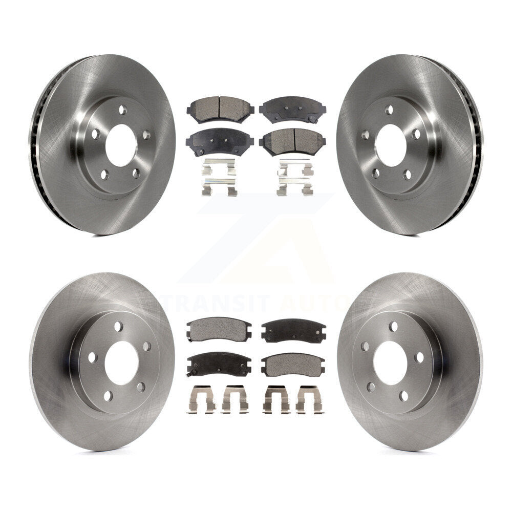 Brake Rotor And Semi-Metallic Pad Front Rear Kit For Cadillac DeVille Buick Park