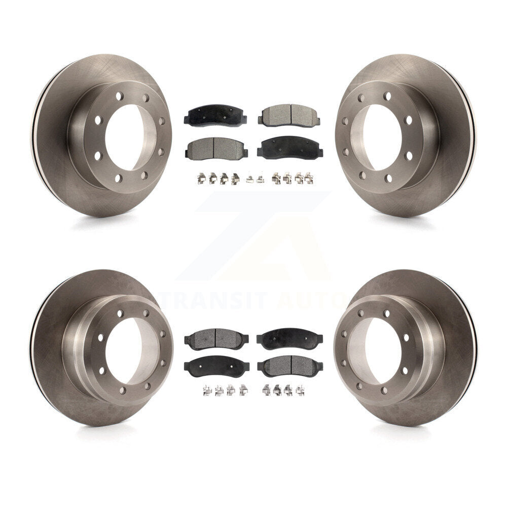 Brake Rotor And Semi-Metallic Pad Front Rear Kit For Ford F-350 Super Duty F-450
