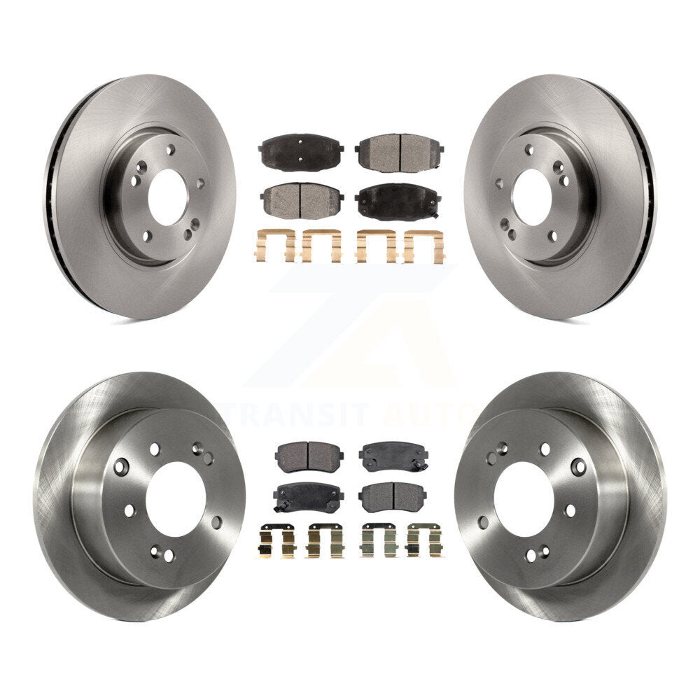 Disc Brake Rotors And Semi-Metallic Pad Front Rear Kit For Kia Forte Koup Forte5