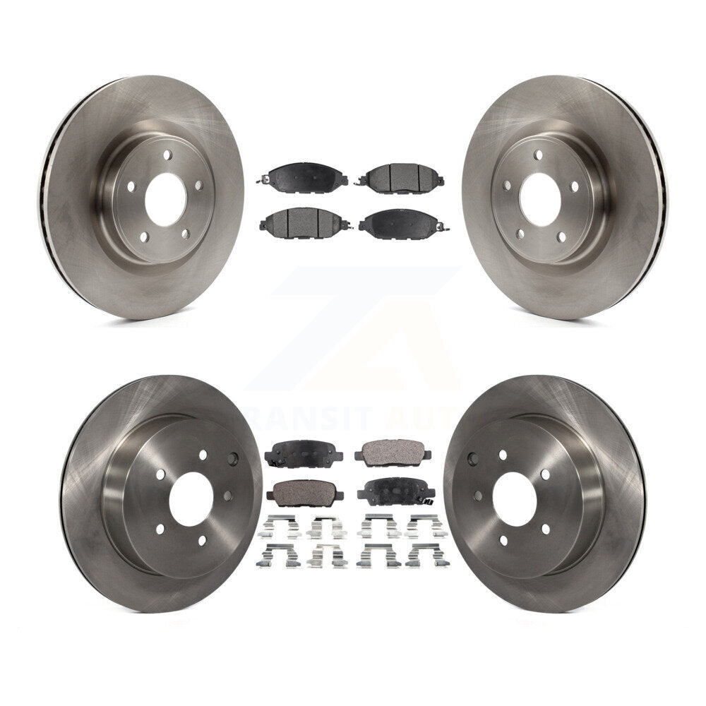 Brake Rotor & Semi-Metallic Pad Front Rear Kit For Nissan Murano Pathfinder QX60