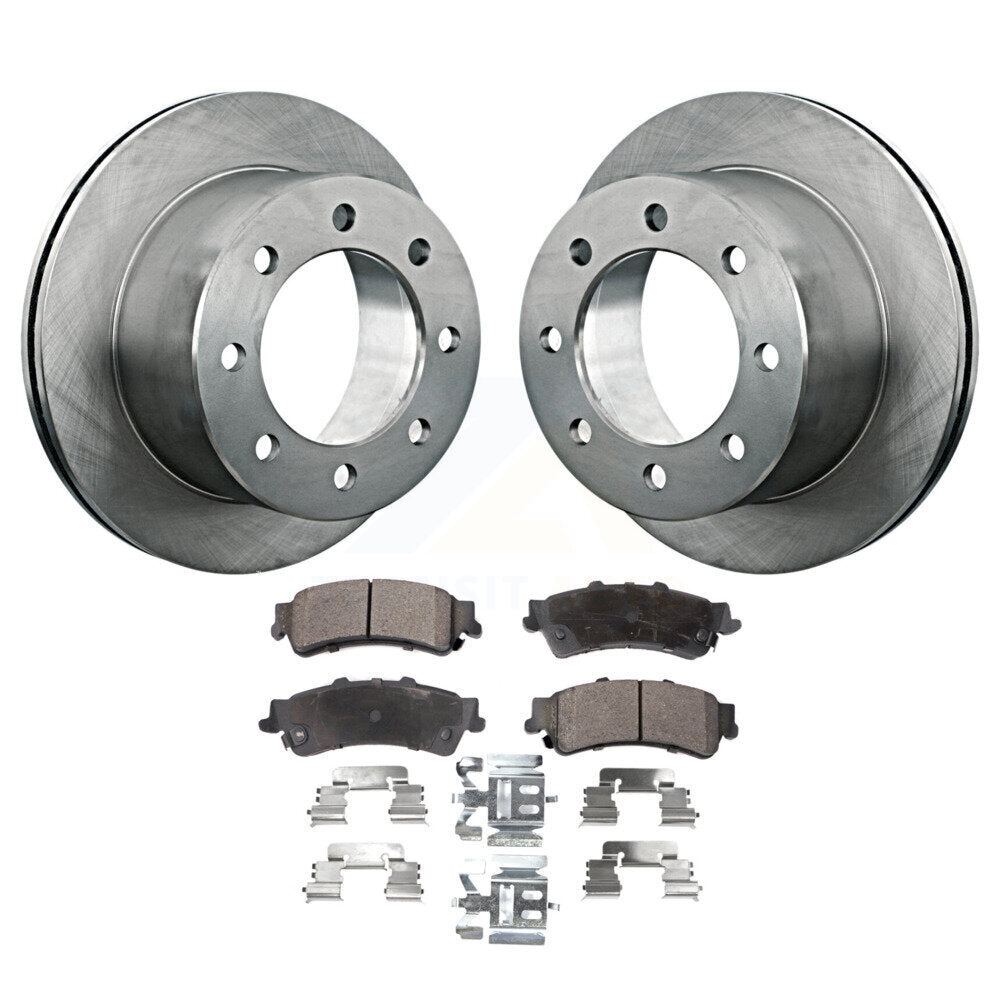 Brake Rotor & Semi-Metallic Pad Rear Kit For GMC Sierra 3500 Chevrolet Silverado