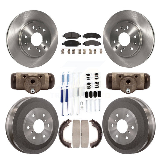 Disc Brake Rotor Semi-Metallic Pad Drum Front Rear Kit (9Pc) For GMC Sierra 1500