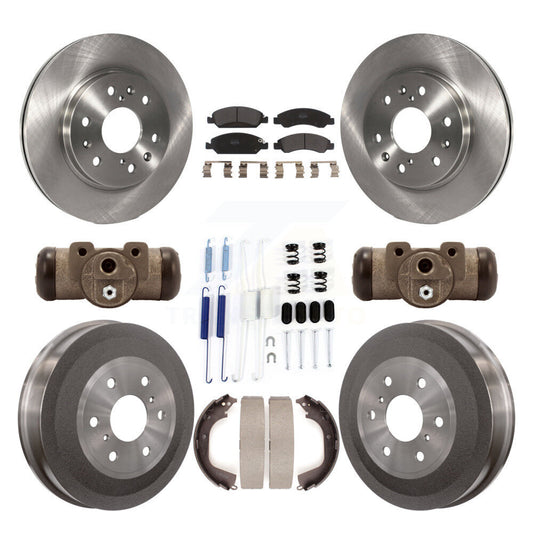 Disc Brake Rotor Semi-Metallic Pad Drum Front Rear Kit (9Pc) For GMC Sierra 1500